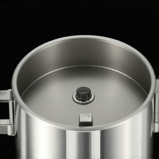 Pressure Cooker Sensor and Base Maintenance Close-up of a clean pressure cooker sensor and heating element base.