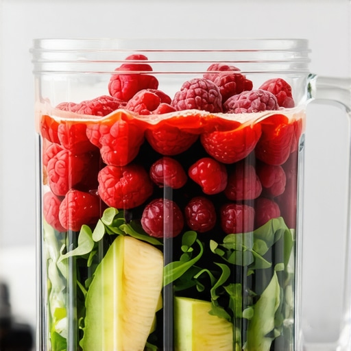 Proper blender layering for blade longevity A blender jar showing the correct order of ingredients to protect blades and motor.