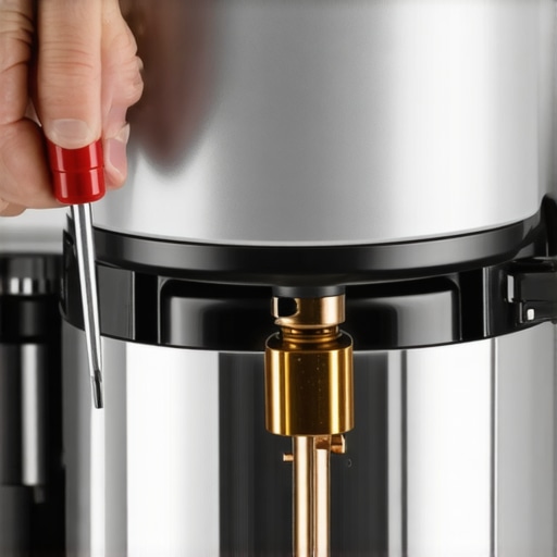 A person performing DIY maintenance on a stand mixer motor by replacing carbon brushes.