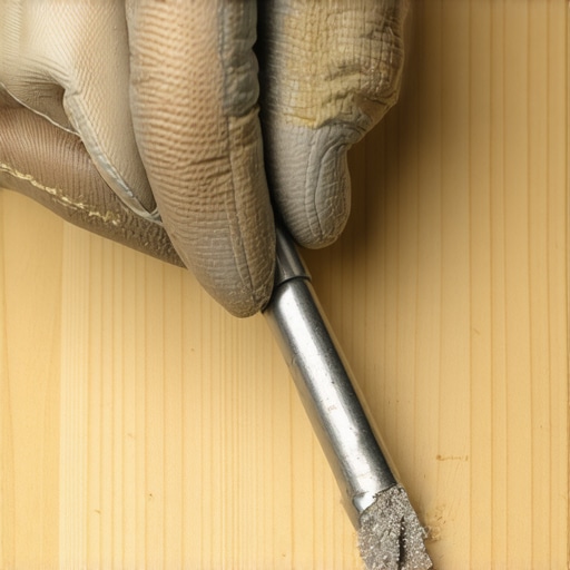 Close-up of a person sharpening a blender blade using a hand file for maintenance.