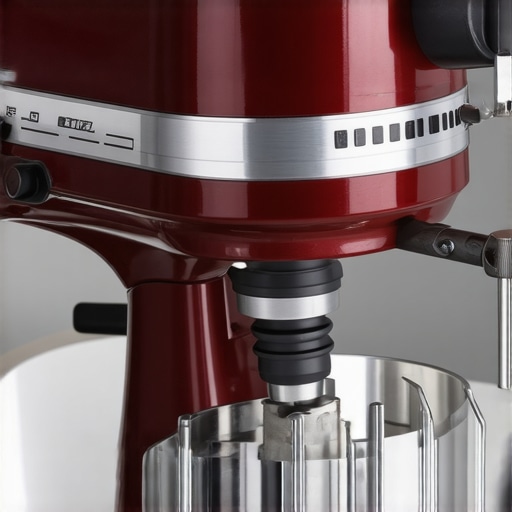 Close-up of a person replacing carbon brushes in a stand mixer motor.