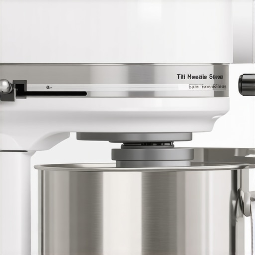 Adjusting the tension screw on a stand mixer tilt-head.