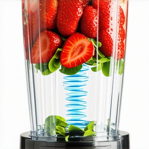 Diagram showing liquid, soft fruit, and frozen fruit layers in a blender jar to prevent motor burnout.