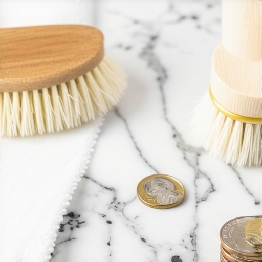 A kit for maintaining kitchen appliances including oil, brushes, and nickels for scale calibration.