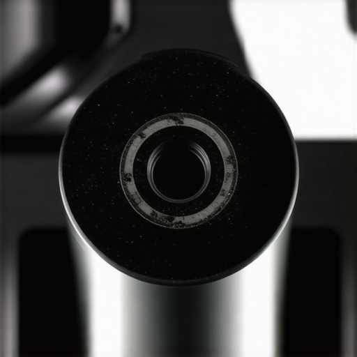 Close-up of a worn blender drive socket and black rubber residue from friction.
